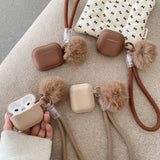 Soft Silicone AirPods Case with Furry Lanyard-Exoticase-Exoticase
