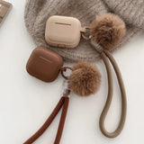 Soft Silicone AirPods Case with Furry Lanyard-Exoticase-Exoticase