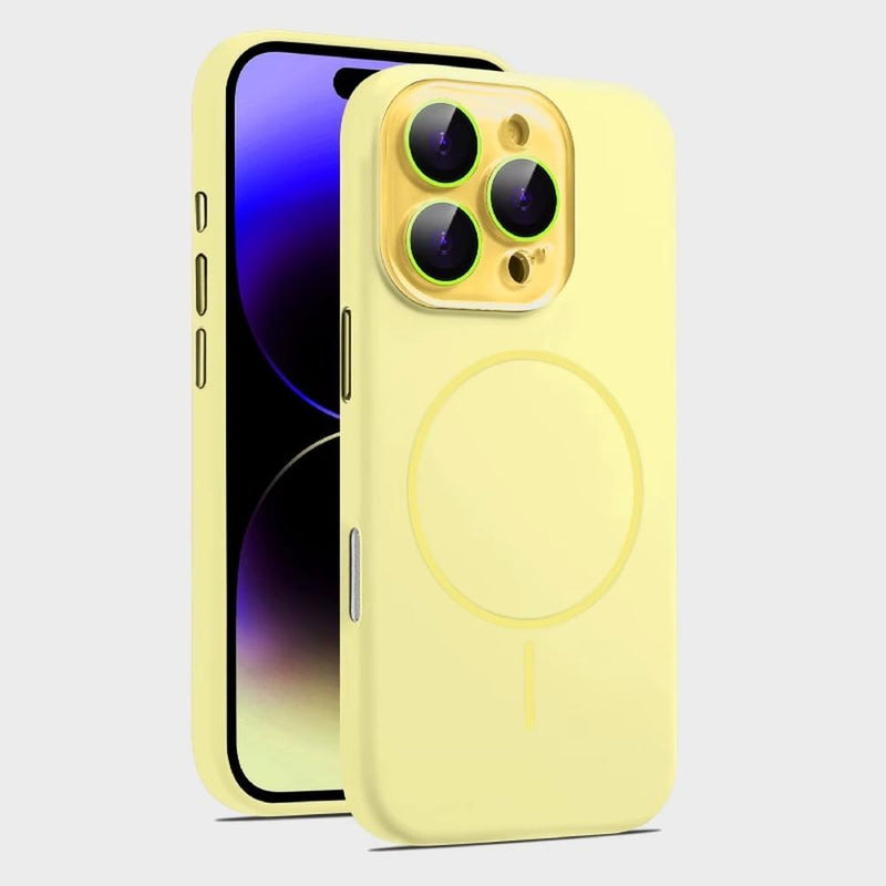 Soft-Touch MagSafe iPhone Case with Glass Camera Shield-Exoticase-Yellow-iPhone 16 Pro Max-Exoticase