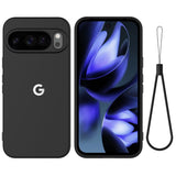 SoftFeel Silicone Google Pixel Case-Exoticase-For Pixel 11 Pro XL-Black with Strap-Exoticase