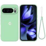 SoftFeel Silicone Google Pixel Case-Exoticase-For Pixel 11 Pro XL-Green with Strap-Exoticase
