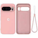 SoftFeel Silicone Google Pixel Case-Exoticase-For Pixel 11 Pro XL-Pink with Strap-Exoticase