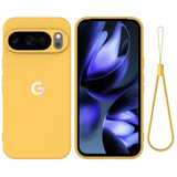 SoftFeel Silicone Google Pixel Case-Exoticase-For Pixel 11 Pro XL-Yellow with Strap-Exoticase