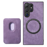 SoftGrip Snap-on Wallet PU Leather Samsung Case-Exoticase-S25 Ultra-Purple-Exoticase