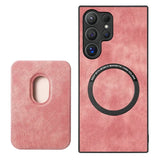 SoftGrip Snap-on Wallet PU Leather Samsung Case-Exoticase-S25 Ultra-Pink-Exoticase
