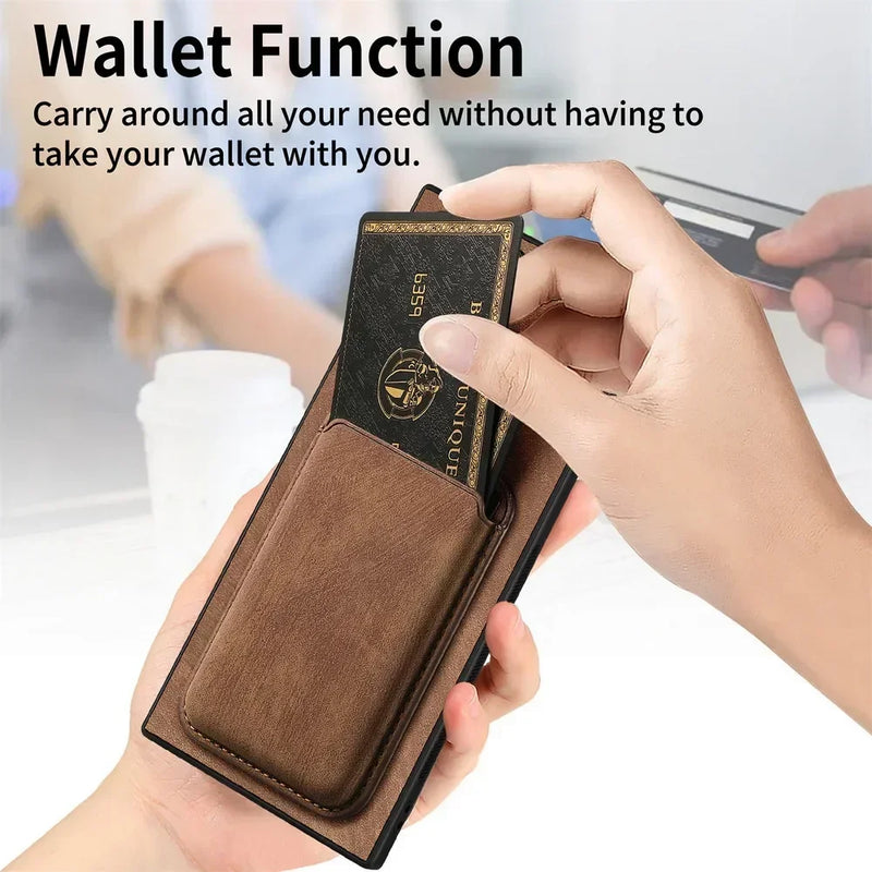 SoftGrip Snap-on Wallet PU Leather Samsung Case-Exoticase-Exoticase