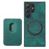 SoftGrip Snap-on Wallet PU Leather Samsung Case-Exoticase-S25 Ultra-Green-Exoticase