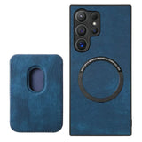 SoftGrip Snap-on Wallet PU Leather Samsung Case-Exoticase-S25 Ultra-Blue-Exoticase