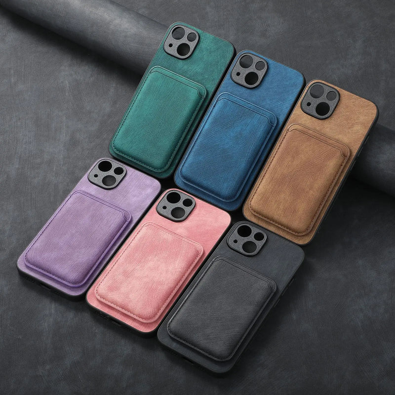 SoftGrip Snap-on Wallet PU Leather iPhone Case-Exoticase-Exoticase