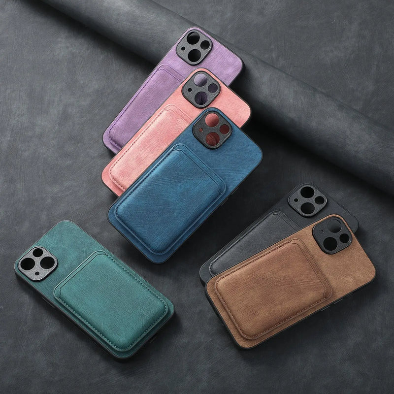 SoftGrip Snap-on Wallet PU Leather iPhone Case-Exoticase-Exoticase