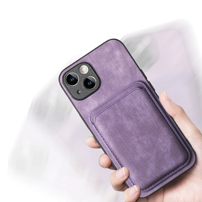 SoftGrip Snap-on Wallet PU Leather iPhone Case-Exoticase-Exoticase