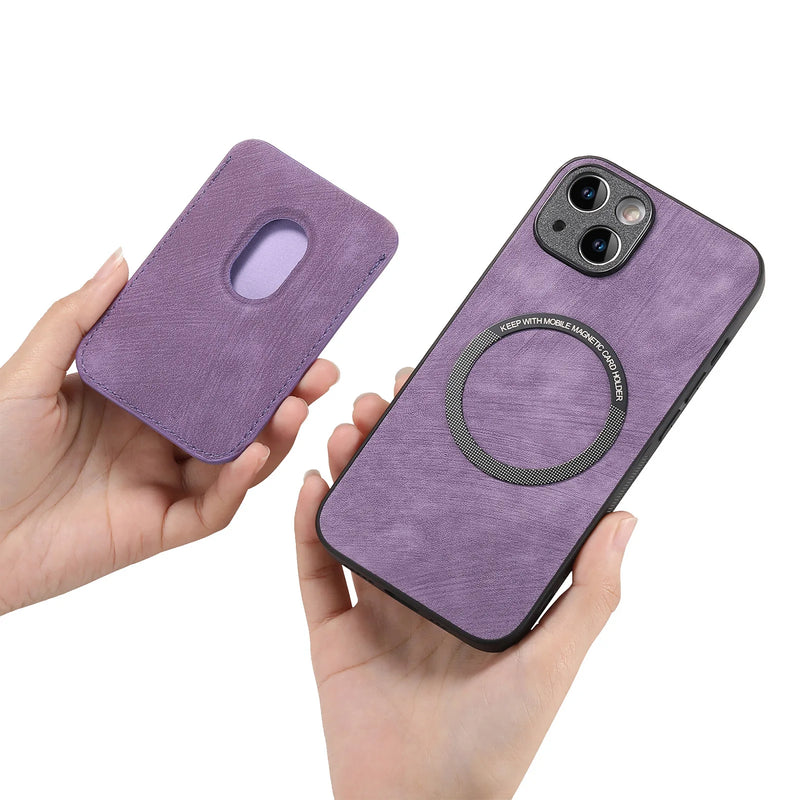 SoftGrip Snap-on Wallet PU Leather iPhone Case-Exoticase-Exoticase