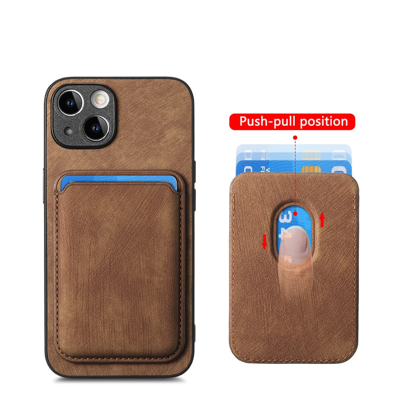SoftGrip Snap-on Wallet PU Leather iPhone Case-Exoticase-Exoticase