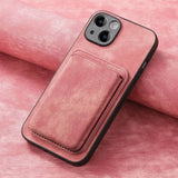 SoftGrip Snap-on Wallet PU Leather iPhone Case-Exoticase-For iPhone 16 Pro Max-Pink-Exoticase