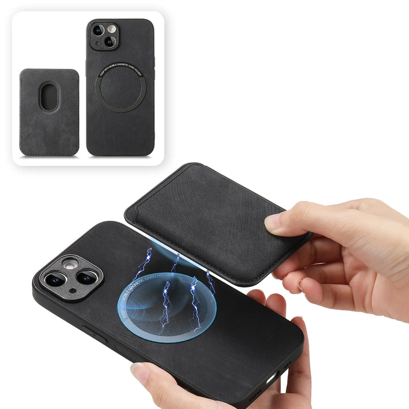 SoftGrip Snap-on Wallet PU Leather iPhone Case-Exoticase-Exoticase