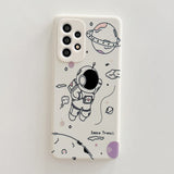 Space Travel Cute Samsung Galaxy Case-Exoticase-For Samsung S22 Ultra-White-