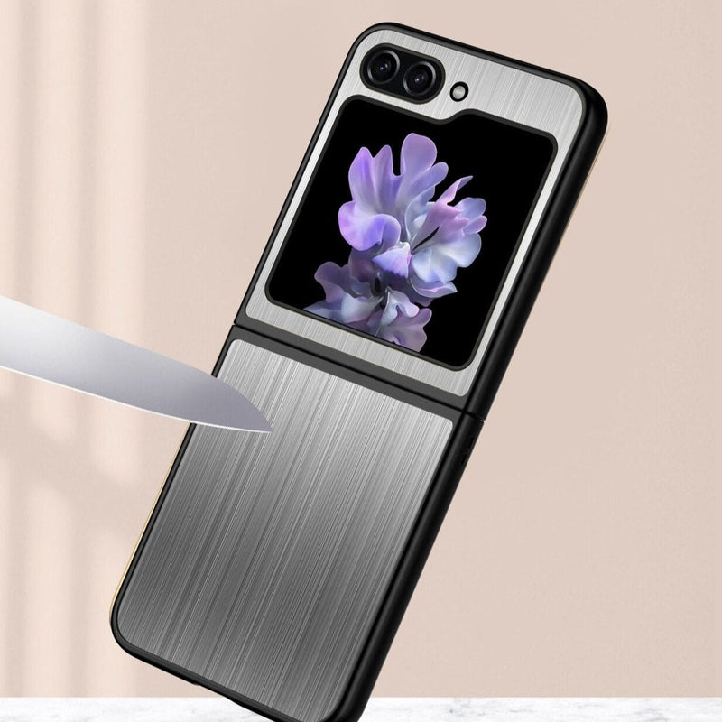 Stainless Steel Pattern Samsung Z Flip Case-Exoticase-