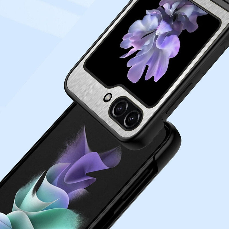 Stainless Steel Pattern Samsung Z Flip Case-Exoticase-