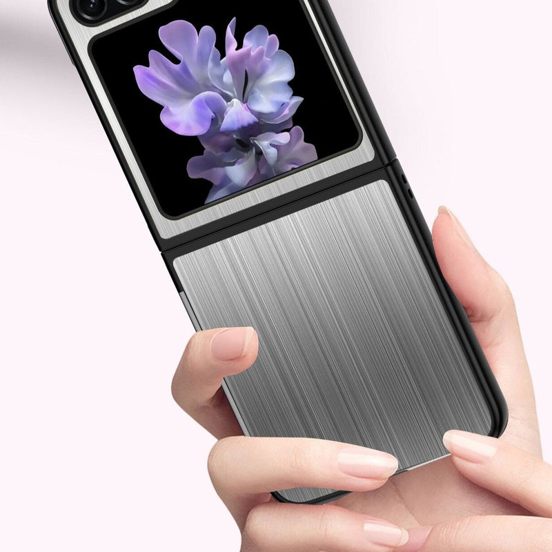 Stainless Steel Pattern Samsung Z Flip Case-Exoticase-