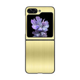 Stainless Steel Pattern Samsung Z Flip Case-Exoticase-For Galaxy Z Flip 5-Gold-