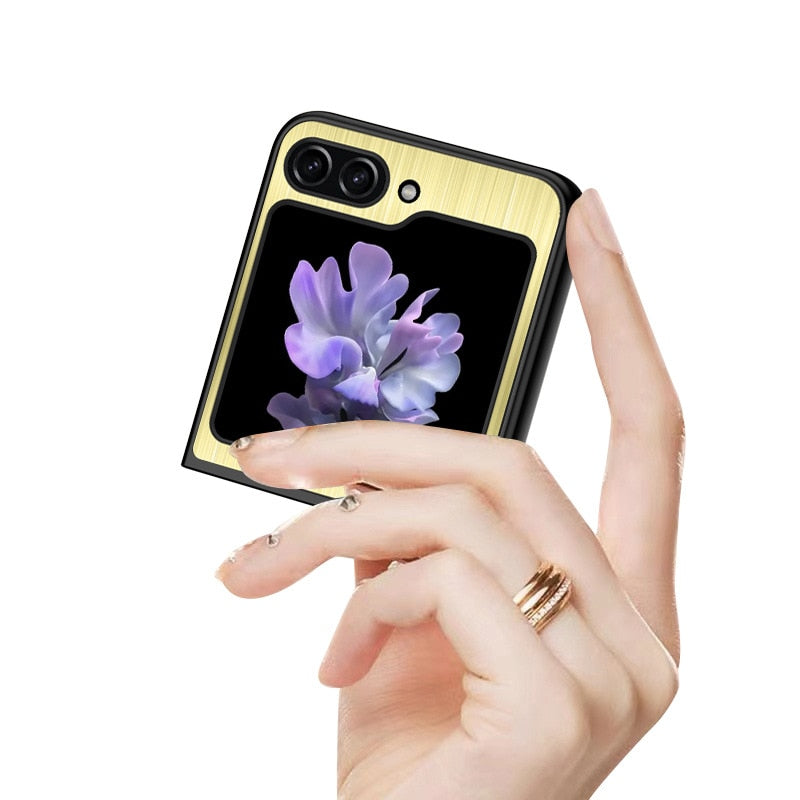 Stainless Steel Pattern Samsung Z Flip Case-Exoticase-