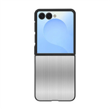 Stainless Steel Pattern Samsung Z Flip Case-Exoticase-For Galaxy Z Flip 8-Silver-Exoticase