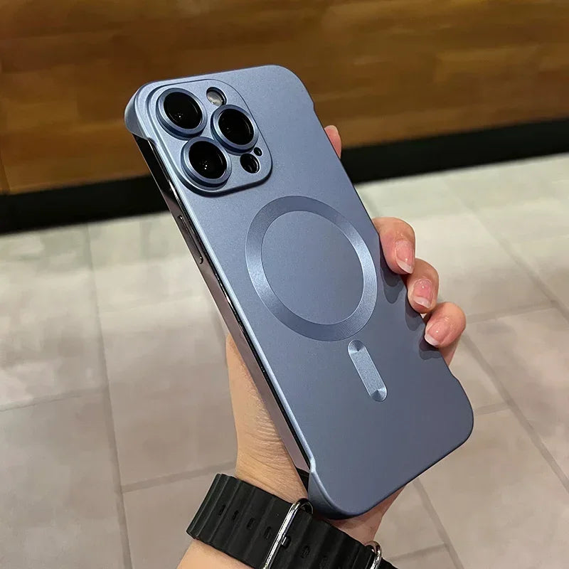 Steel Satin Edgeless Apple iPhone Case-Exoticase-for iPhone 16 Pro Max-Peak Blue-Exoticase