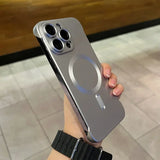Steel Satin Edgeless Apple iPhone Case-Exoticase-for iPhone 16 Pro Max-Silver-Exoticase