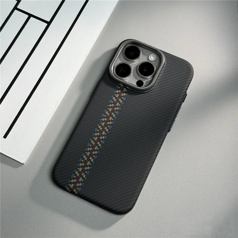 Striped Carbon Fiber Pattern iPhone Case-Exoticase-For iPhone 16 Pro Max-ZigZag-Exoticase