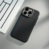 Striped Carbon Fiber Pattern iPhone Case-Exoticase-For iPhone 16 Pro Max-Blue Red-Exoticase