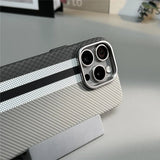 Striped Carbon Fiber Pattern iPhone Case-Exoticase-Exoticase