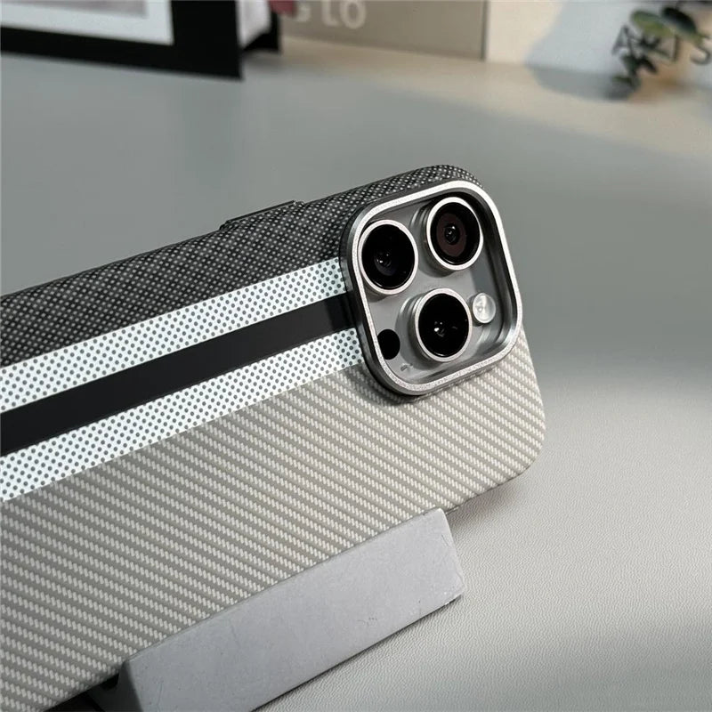 Striped Carbon Fiber Pattern iPhone Case-Exoticase-Exoticase