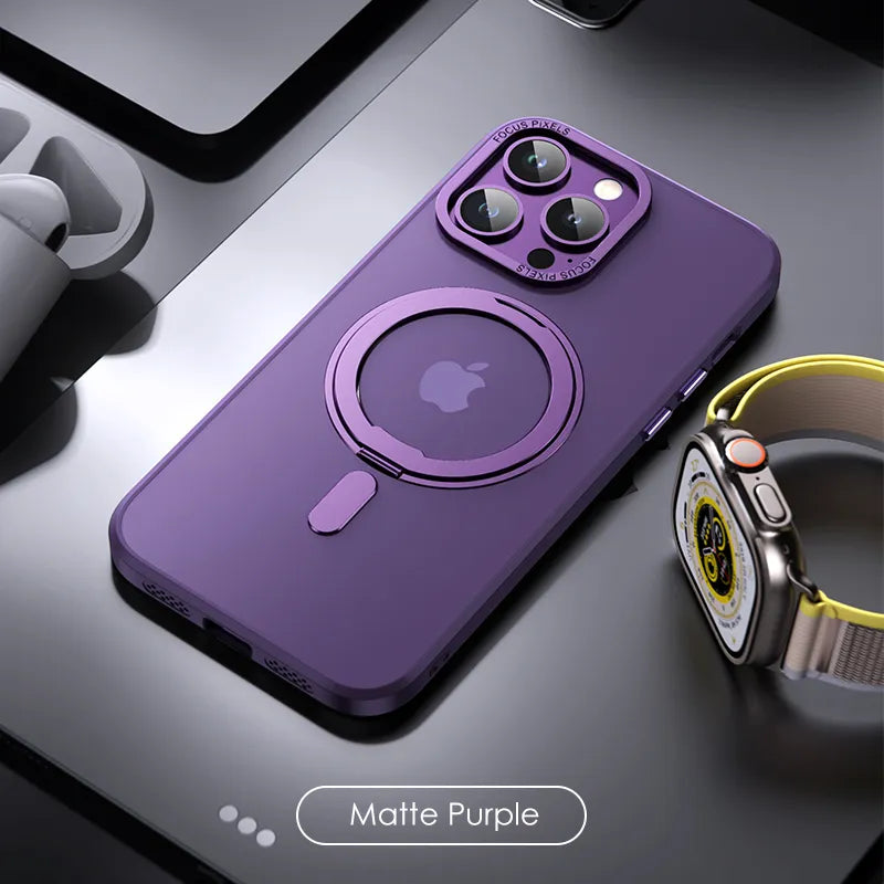 Strong Magnetic Rotatable Metal Bracket iPhone Case-Exoticase-