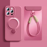 Swivel Metal Ring Silicone iPhone Case with Strap-Exoticase-iPhone 16 Pro Max-Plum-Exoticase