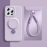 Swivel Metal Ring Silicone iPhone Case with Strap-Exoticase-iPhone 16 Pro Max-Purple-Exoticase