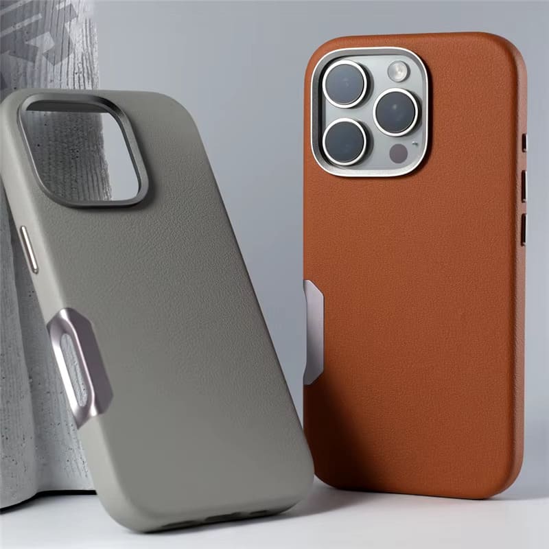 Synthetic Leather Metal Buttons Camera iPhone Case-Exoticase-Exoticase