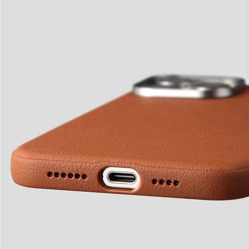 Synthetic Leather Metal Buttons Camera iPhone Case-Exoticase-Exoticase
