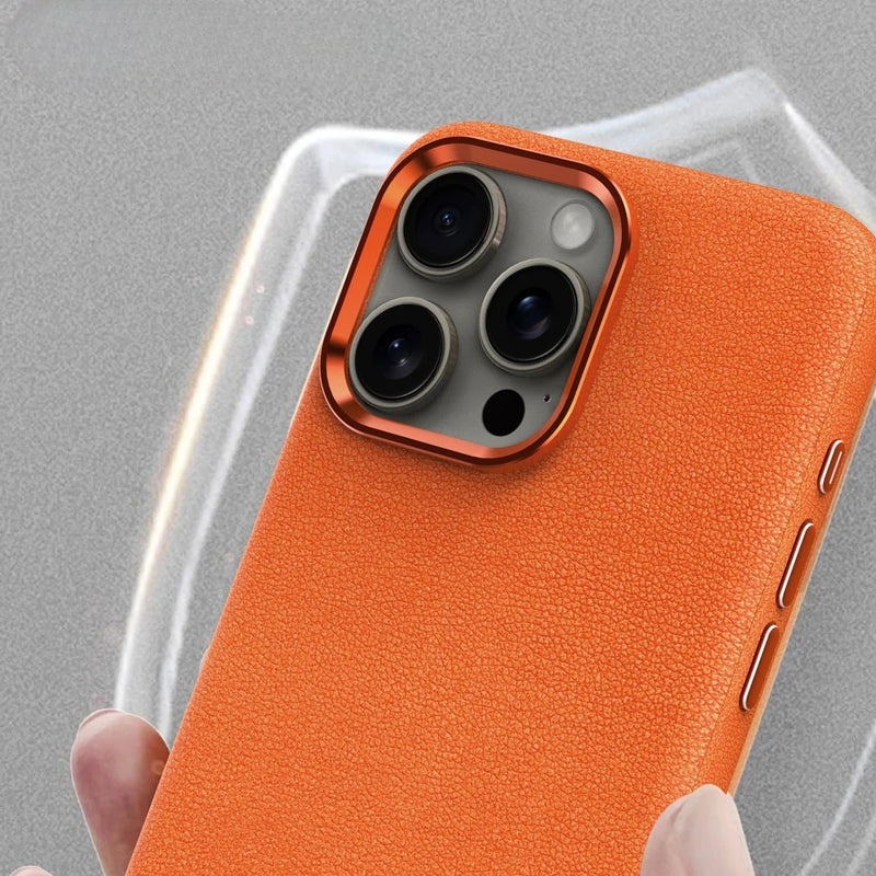 Synthetic Leather Metal Buttons Camera iPhone Case-Exoticase-Exoticase