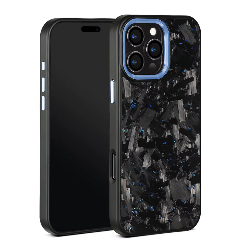 Thick Carbon Flakes Contrast Color iPhone Case-Exoticase-For iPhone 16 Pro Max-Blue-Exoticase