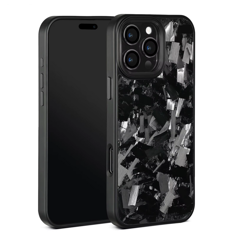 Thick Carbon Flakes Contrast Color iPhone Case-Exoticase-For iPhone 16 Pro Max-Black-Exoticase