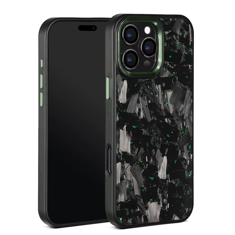 Thick Carbon Flakes Contrast Color iPhone Case-Exoticase-For iPhone 16 Pro Max-Green-Exoticase