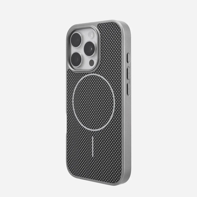 TitanGuard Premium Carbon Fiber iPhone Case-Exoticase-For iPhone 16 Pro Max-Gray-Exoticase
