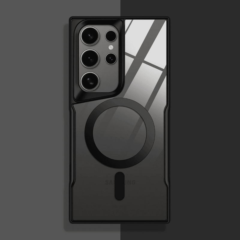 Titanium Plated MagSafe Clear Samsung Galaxy Case-Exoticase-For S25 Ultra-Black-Exoticase