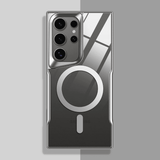 Titanium Plated MagSafe Clear Samsung Galaxy Case-Exoticase-For S25 Ultra-Silver-Exoticase