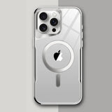 Titanium Plated MagSafe Clear iPhone Case-Exoticase-For iPhone 15 Pro Max-Silver-Exoticase