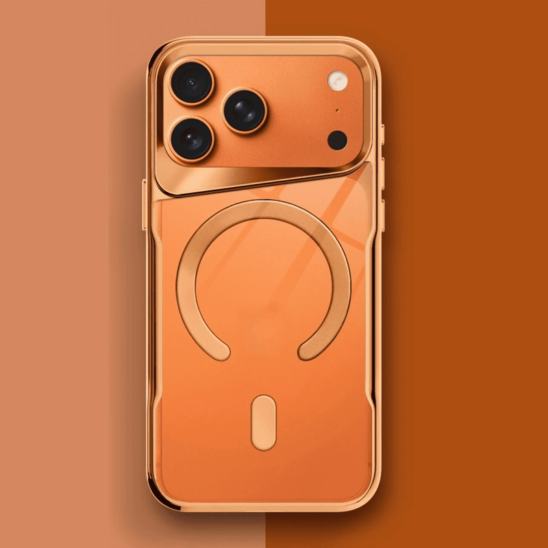 Titanium Plated MagSafe Clear iPhone Case-Exoticase-For iPhone 17 Pro Max-Orange-Exoticase