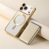 TransPlated Magnetic iPhone Case with card holder-Exoticase-Golden-iPhone 17 Pro Max-Exoticase