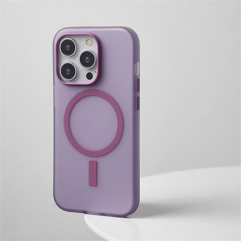 Translucent Matte MagSafe iPhone Case-Exoticase-For iPhone 14 Pro Max-Purple-
