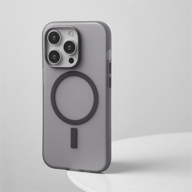 Translucent Matte MagSafe iPhone Case-Exoticase-For iPhone 14 Pro Max-Black-