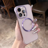 Translucent Plated Frameless Apple iPhone Case-Exoticase-For iPhone 16 Pro Max-Purple-Exoticase